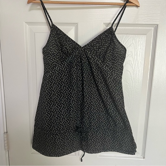 BCBGirls Cami Top Small Babydoll Floral Ditsy Drawstring Waist Camisole Babydoll - Picture 9 of 13
